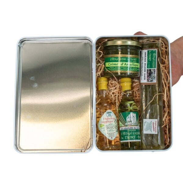 Coffret gourmand avec Angélique - Boîte métallique